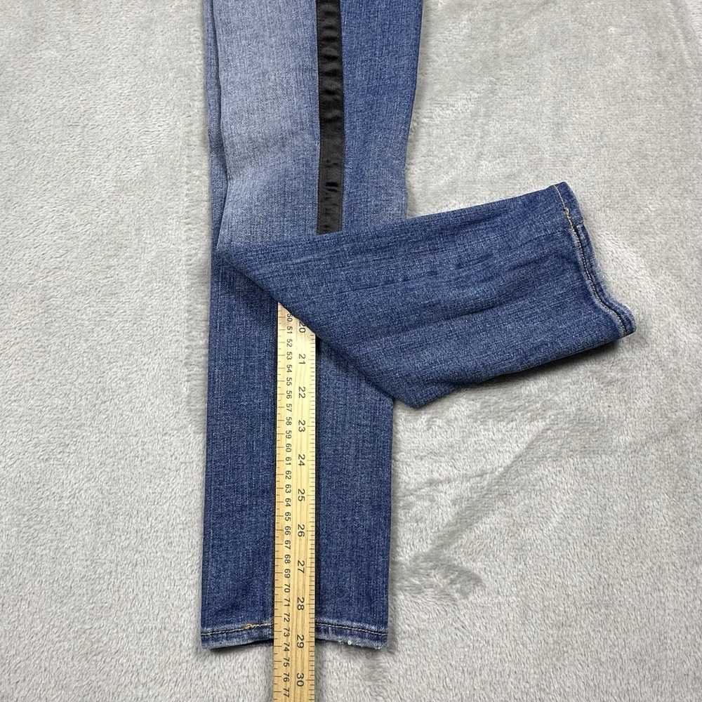 McGuire Denim Satin Tuxedo Stripe Jeans Women's 27 Modern Chic Skinny Black Trim - Picture 14 of 16